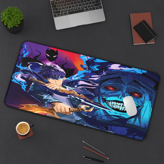 Solo Leveling Hunter Sung Jin-Woo vs. Demon King Desk Mat