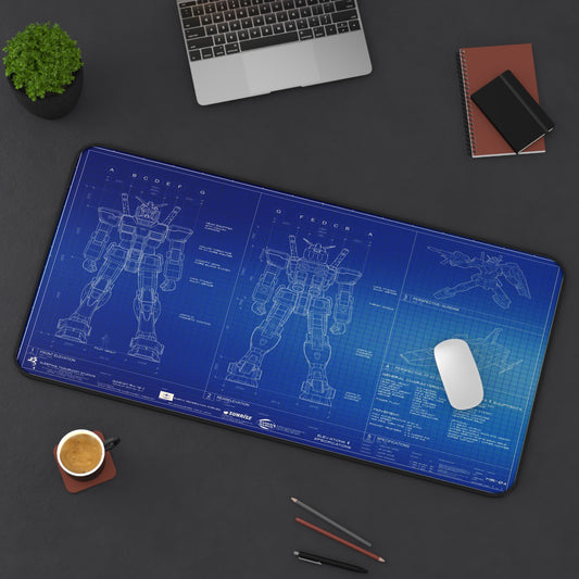 Gundam Blueprint Gaming Desk Mat